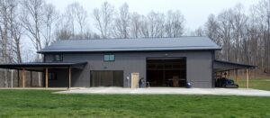 Barndominium in the final stages of construction, built by Classic Buildings.